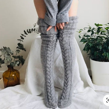 Ladies Over-Knee Knitted Socks – Aurora