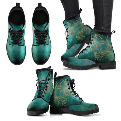 Ladies' ankle boots with autumn leaves and moon motif – Selene