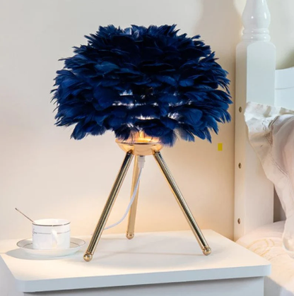 Dimmable Table Lamp with Luxury Feathers – Pluma