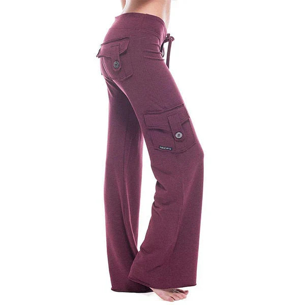 Ladies Bootcut Cargo Pants with Pockets – Isabella