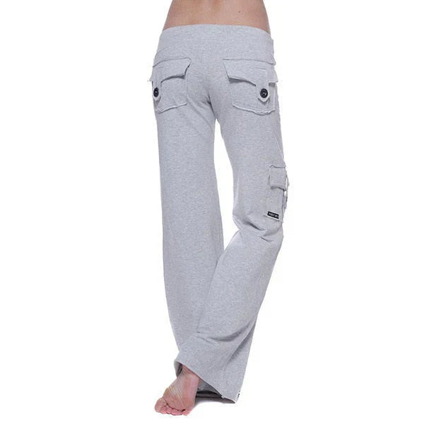 Ladies Bootcut Cargo Pants with Pockets – Isabella
