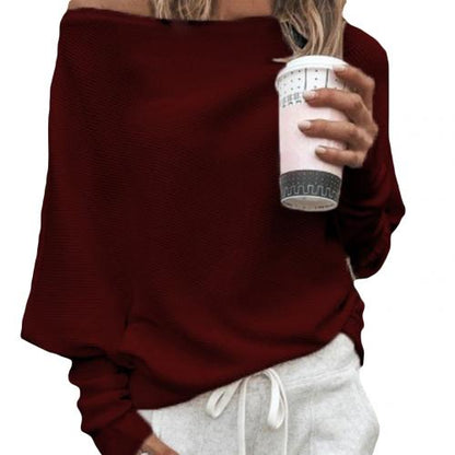 Trendy Knitted Off-Shoulder Women's Sweater - Sophie
