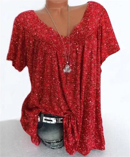Ladies Boho Summer Blouse with Floral Print - Celeste