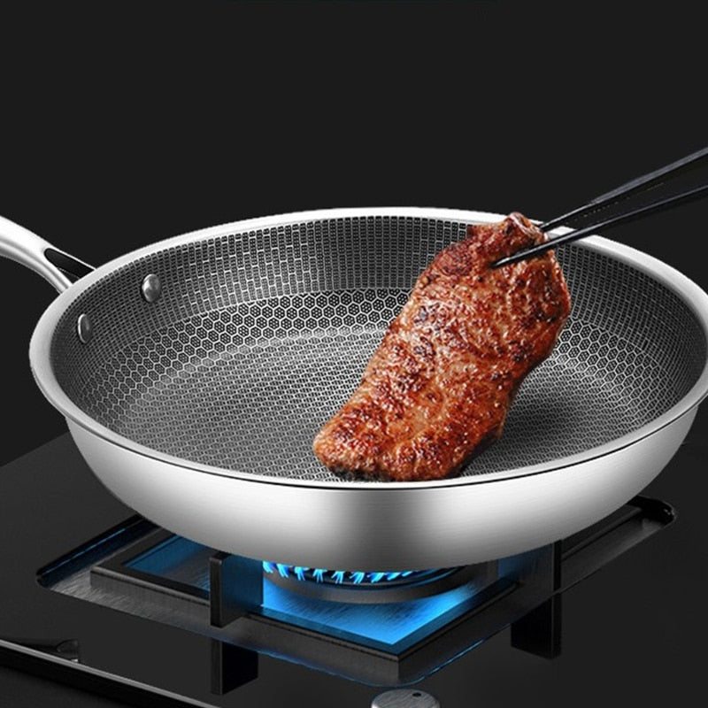 Stainless steel frying pan with non-stick pixel technology – Novyra