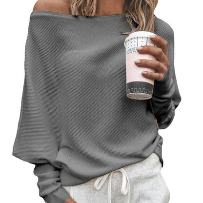 Trendy Knitted Off-Shoulder Women's Sweater - Sophie