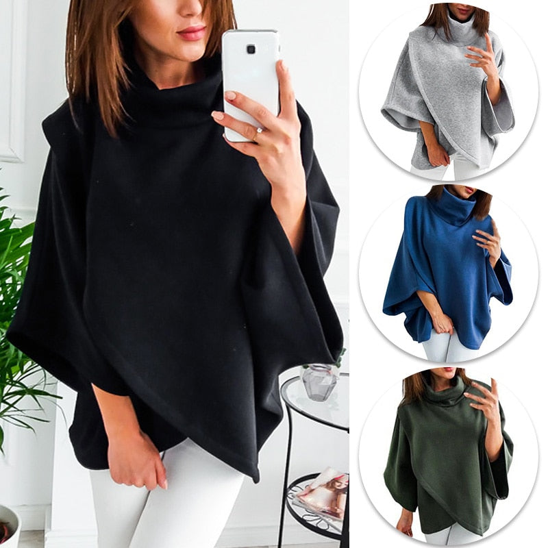 Asymmetrical women's turtleneck sweater – Autumn Magic Mara