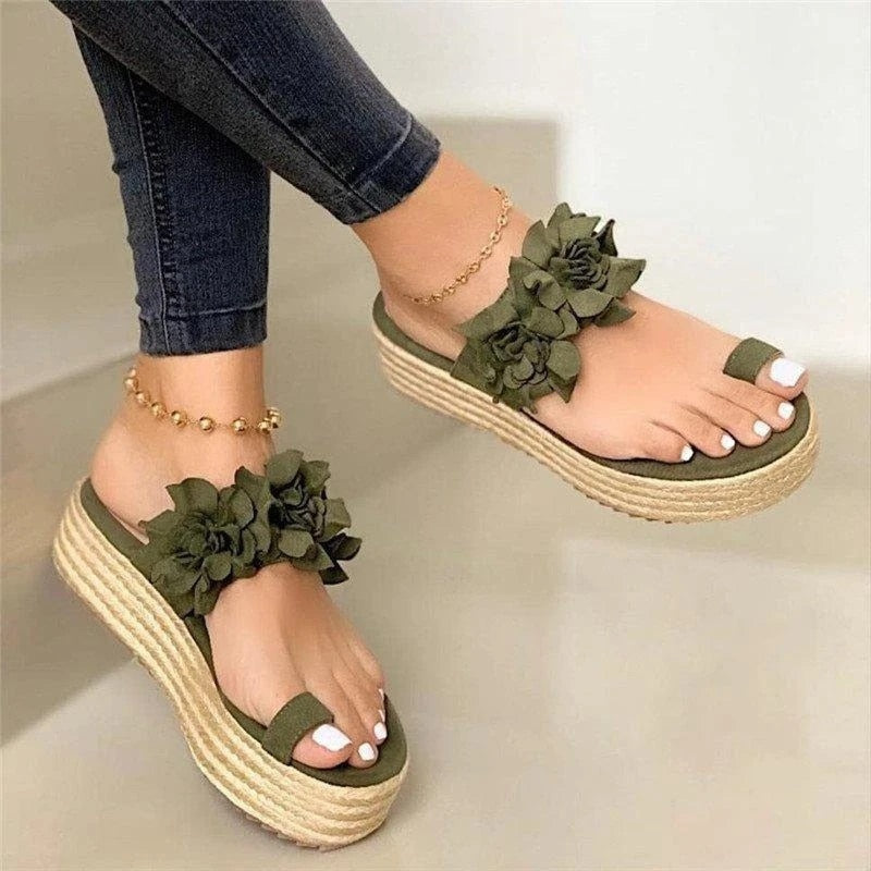 Comfortable women's orthopedic summer shoes with floral pattern – Linora