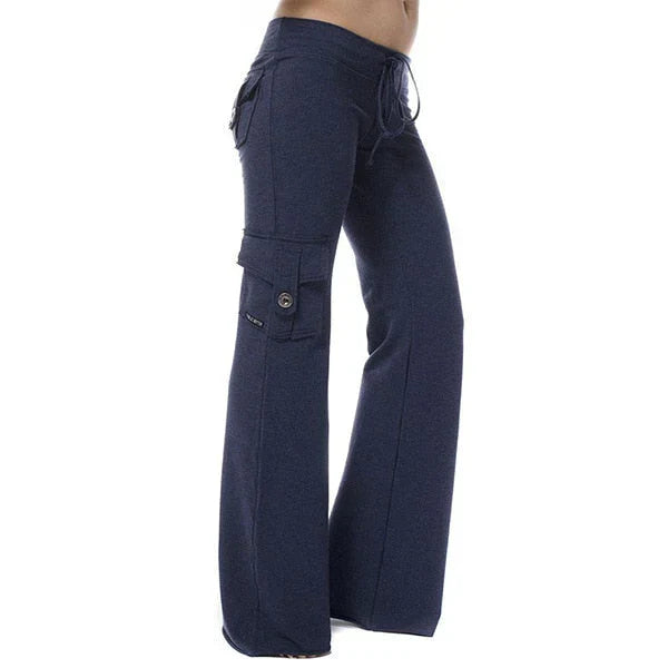 Ladies Bootcut Cargo Pants with Pockets – Isabella