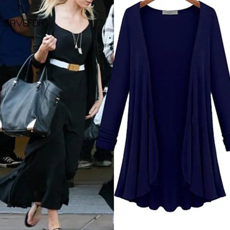Ladies' knitted cardigan with ruffles – Chiara