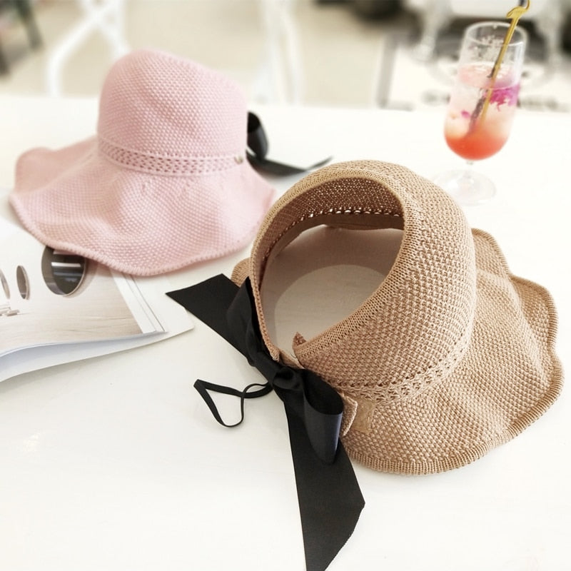 Trendy summer straw sun hat with ponytail opening - SonnenSchwung