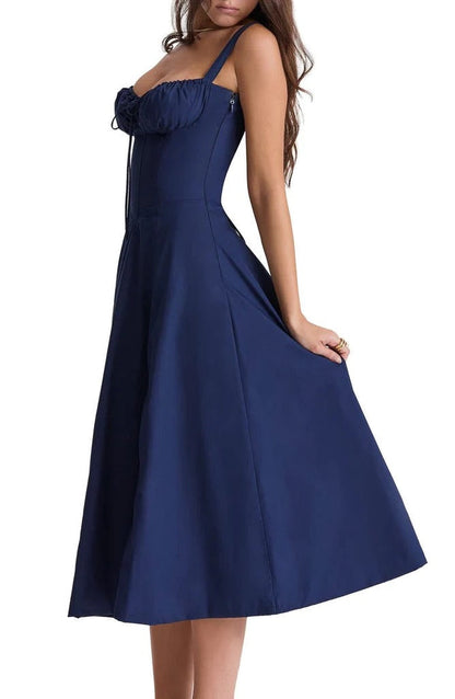 Floral Maxi Dress with Waist Definition - Fleur
