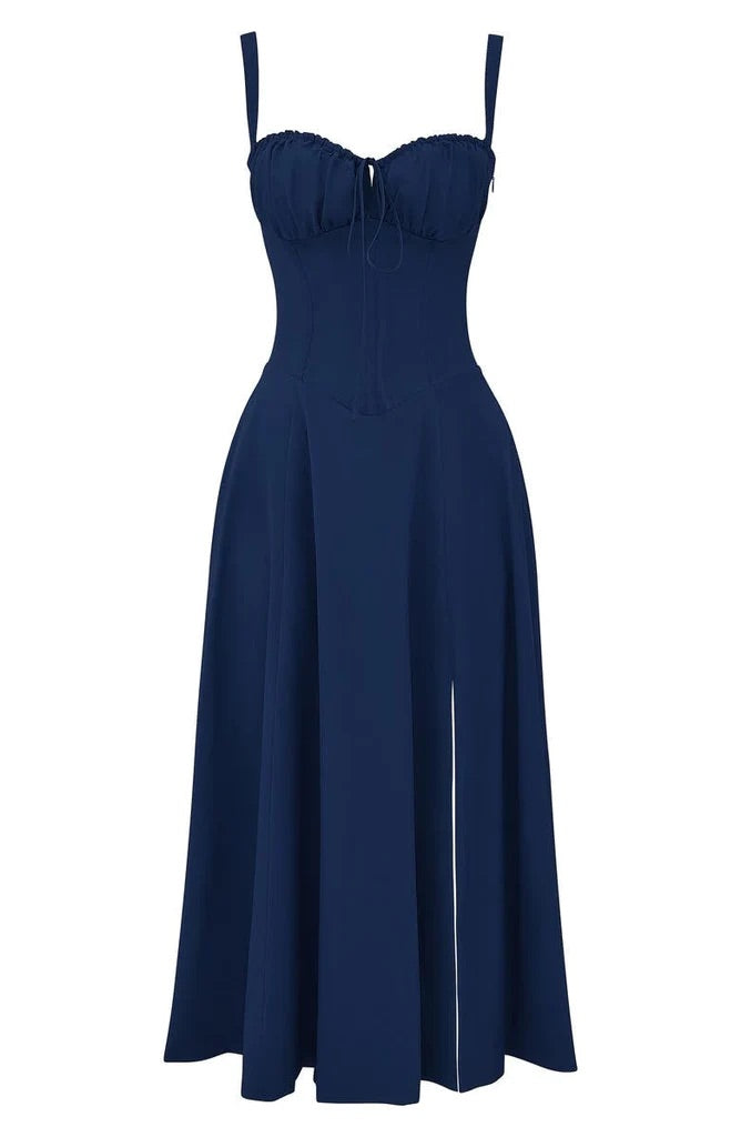 Floral Maxi Dress with Waist Definition - Fleur