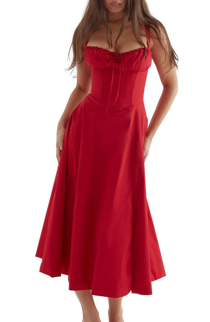 Floral Maxi Dress with Waist Definition - Fleur