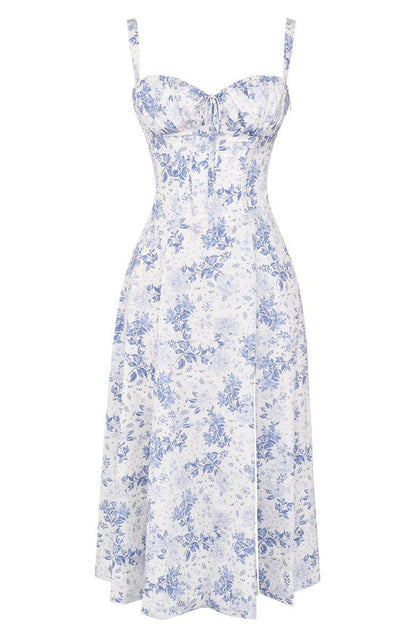 Floral Maxi Dress with Waist Definition - Fleur