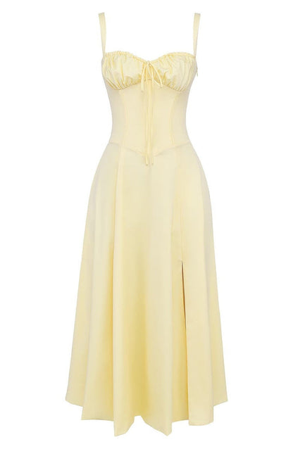 Floral Maxi Dress with Waist Definition - Fleur