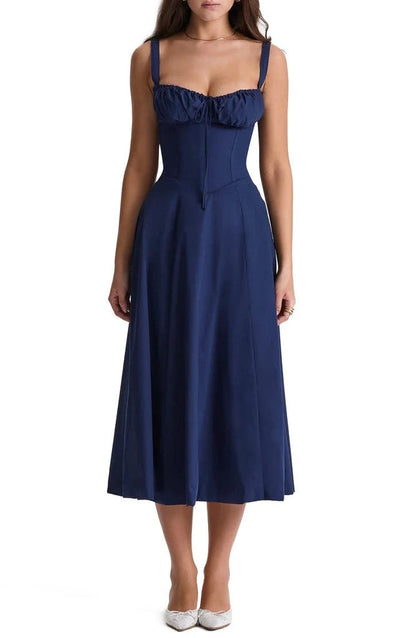 Floral Maxi Dress with Waist Definition - Fleur