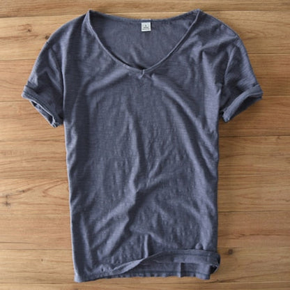 Men's V-Neck Linen Shirt – Luca
