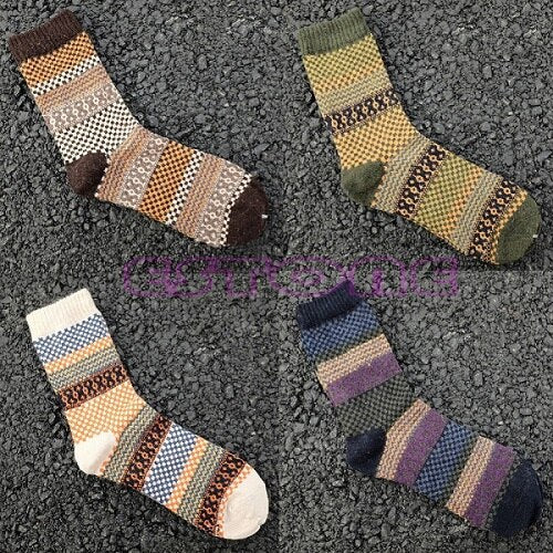 4-piece set of vintage autumn socks – Northern Lights