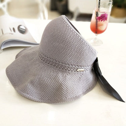 Trendy summer straw sun hat with ponytail opening - SonnenSchwung