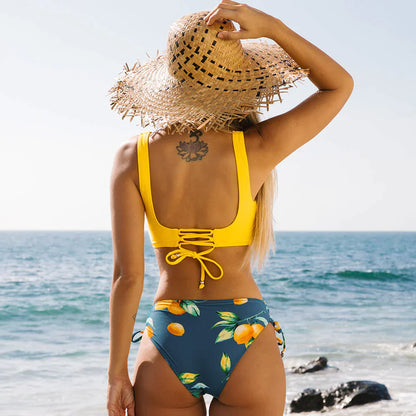 Trendy wrap bikini with floral pattern – Lucille