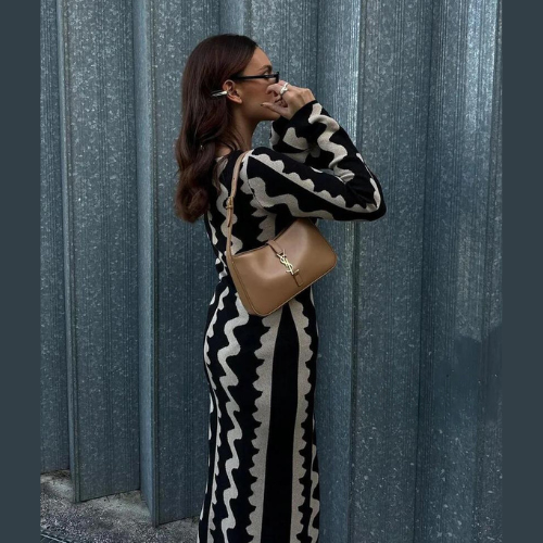 Knitted dress with wave pattern – Autumn Magic Mirae