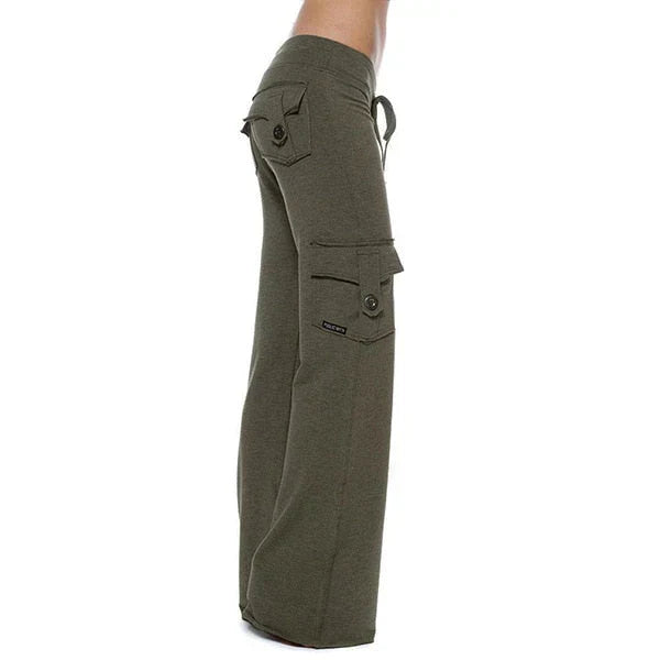 Ladies Bootcut Cargo Pants with Pockets – Isabella
