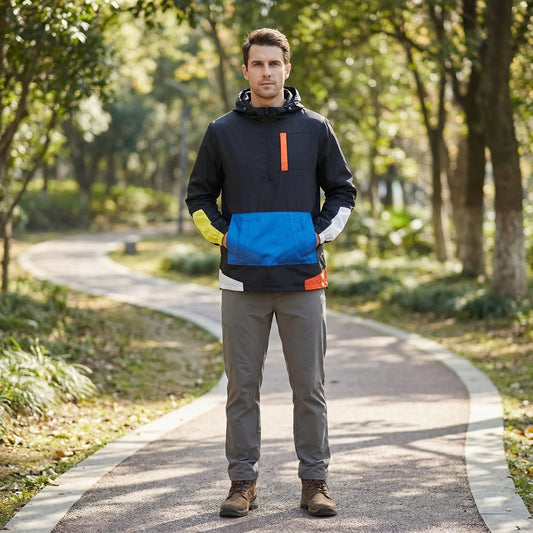Half-Zip Hooded Windbreaker Jacket - Clarence