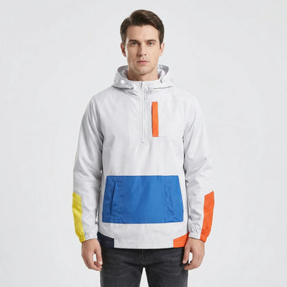 Half-Zip Hooded Windbreaker Jacket - Clarence