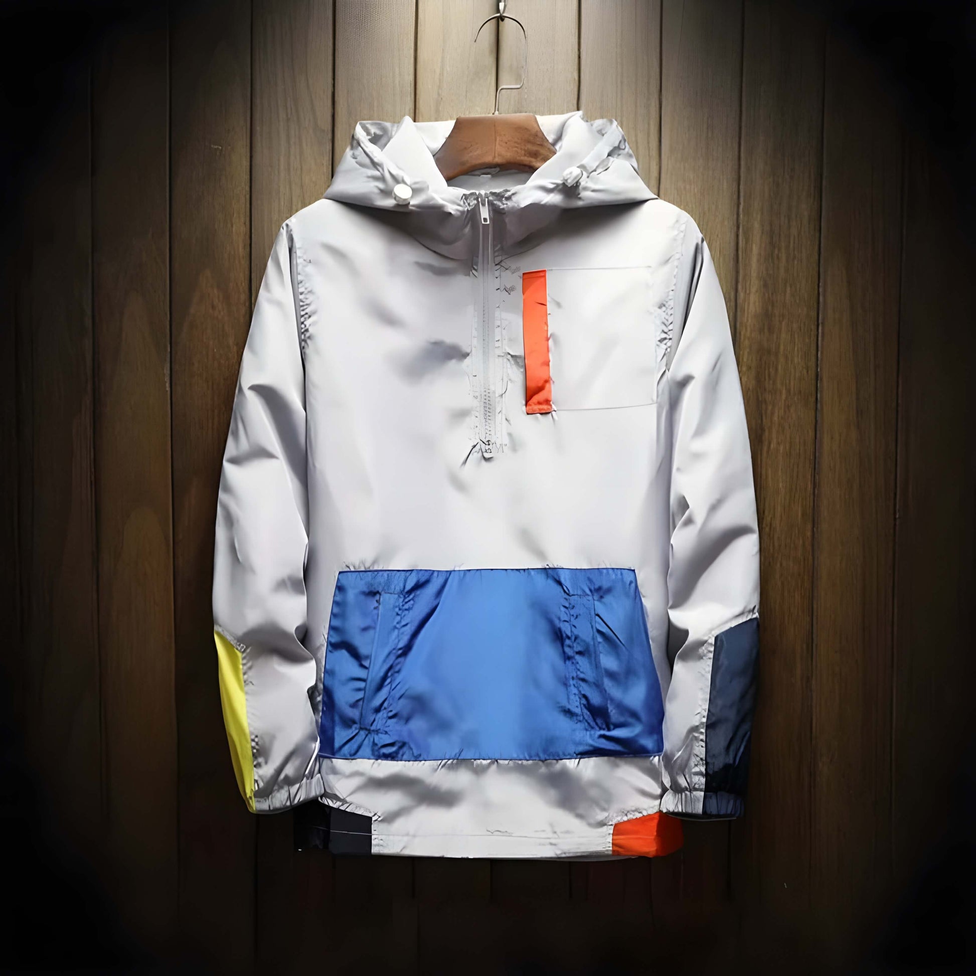 Half-Zip Hooded Windbreaker Jacket - Clarence