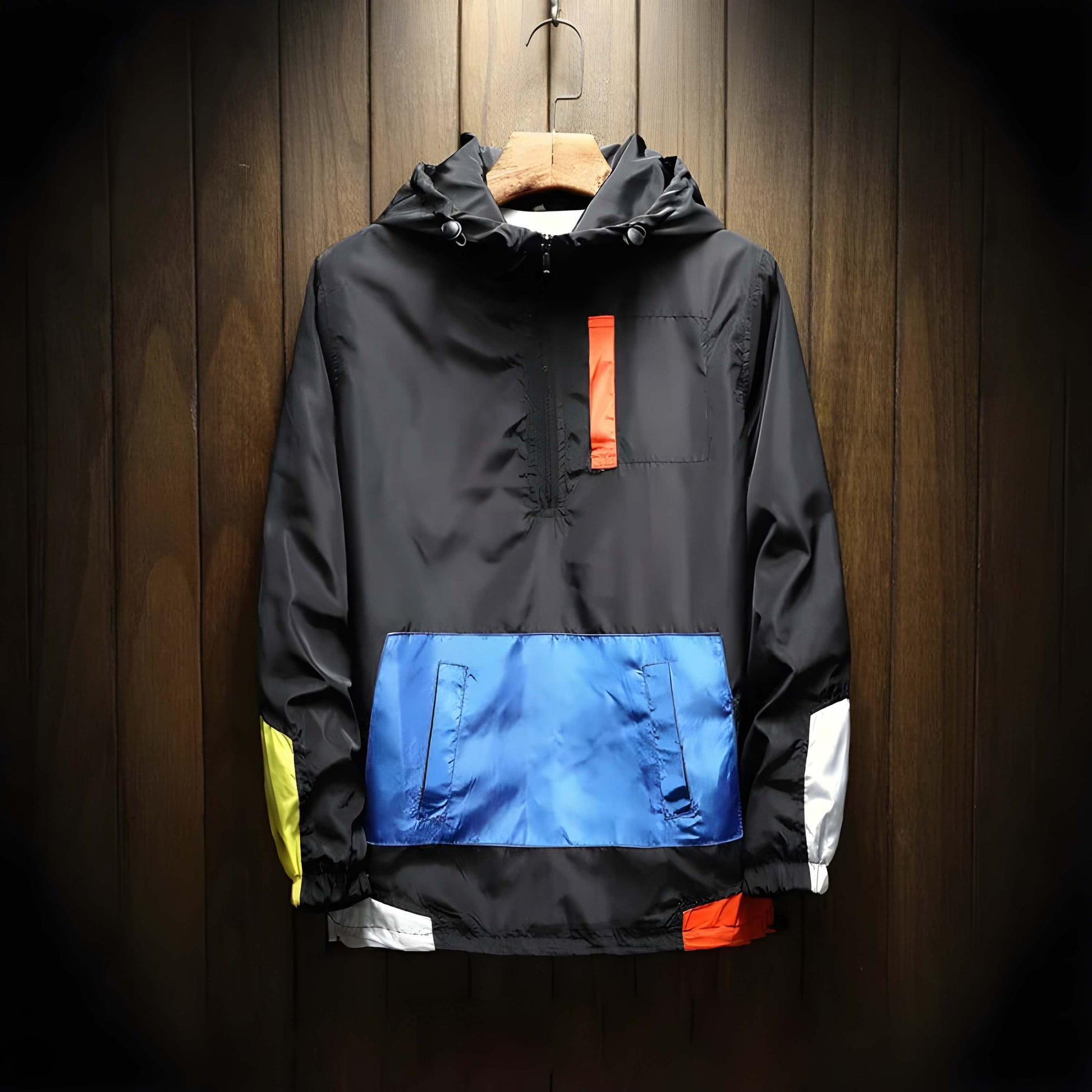 Half-Zip Hooded Windbreaker Jacket - Clarence