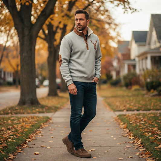 Half Zip Knit Jumper With Collar - Arvid