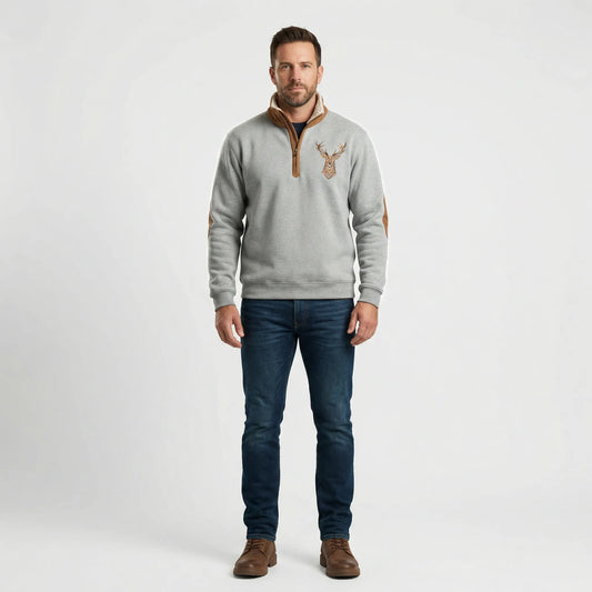 Half Zip Knit Jumper With Collar - Arvid