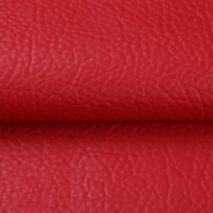 Close-up of the textured red patch material, folded across the middle 14