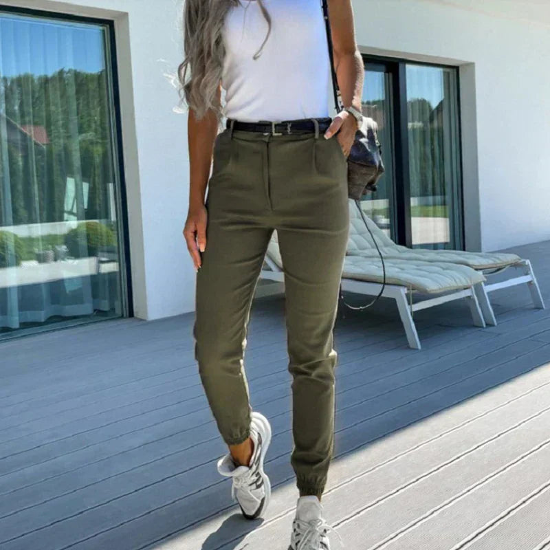 Khaki Chino Trousers - Elise