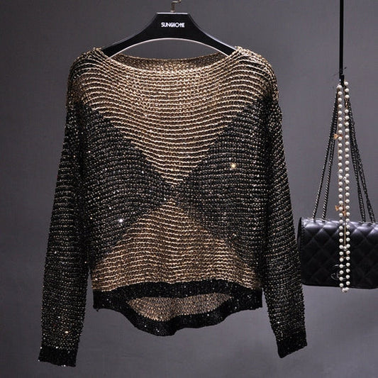 Long-sleeved women's sequin top – Soraya Autumn Magic