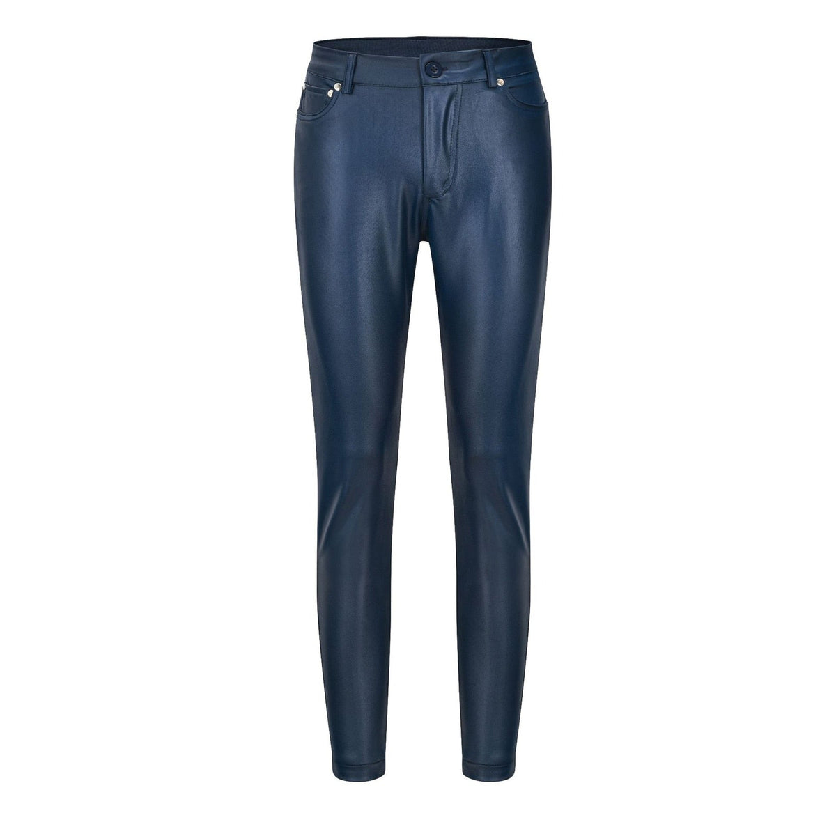 Leather stretch trousers with a high waist - Raffaela