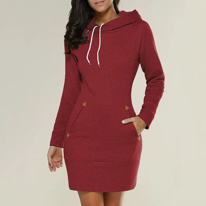 Hooded sweatshirt dress with pockets – Isabella
