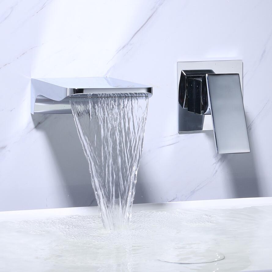 Sensor Wall Tap with Waterfall Outlet – Fluxis