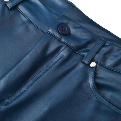 Leather stretch trousers with a high waist - Raffaela