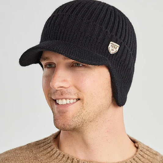 Men's knitted hat with ear flaps - Kian