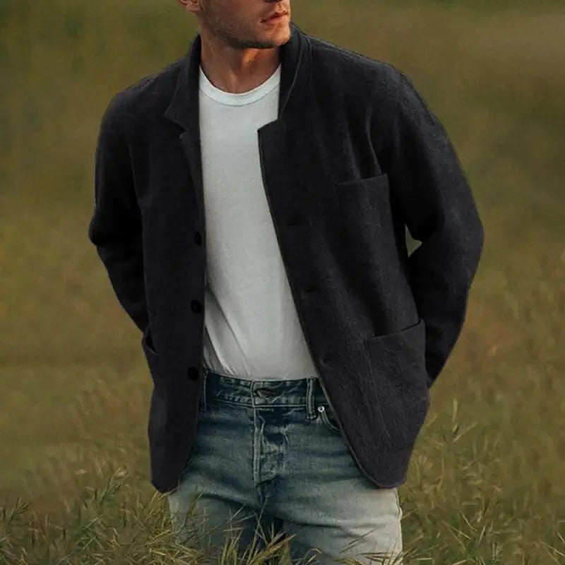 Men's cardigan with tailored fit – Dario