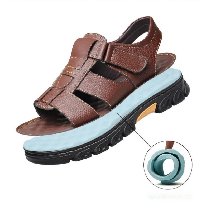 Orthopaedic men's leather sandals – Thijs