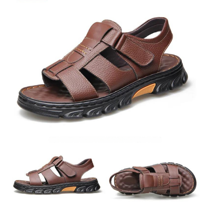 Orthopaedic men's leather sandals – Thijs