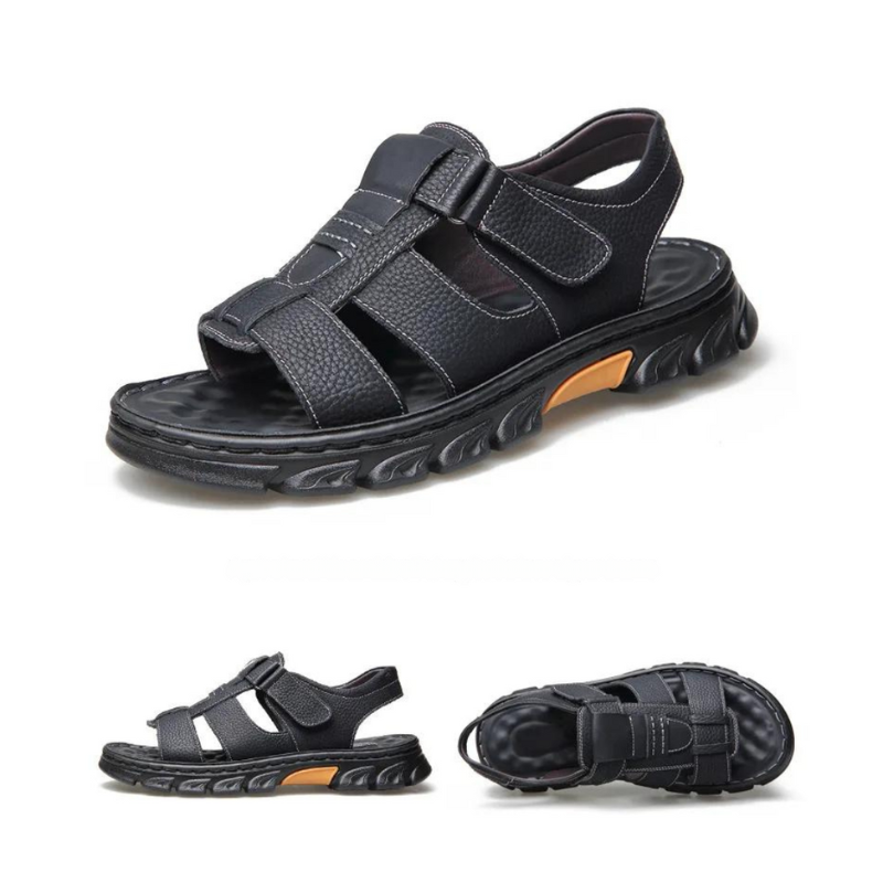 Orthopaedic men's leather sandals – Thijs
