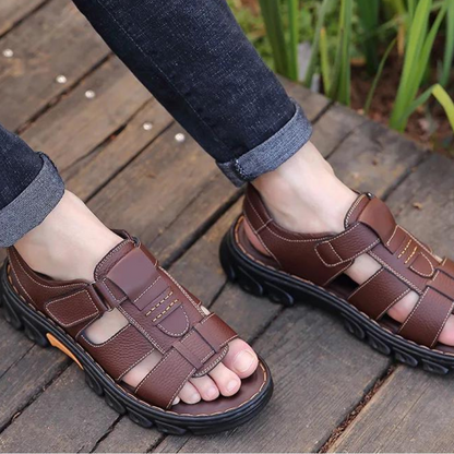 Orthopaedic men's leather sandals – Thijs