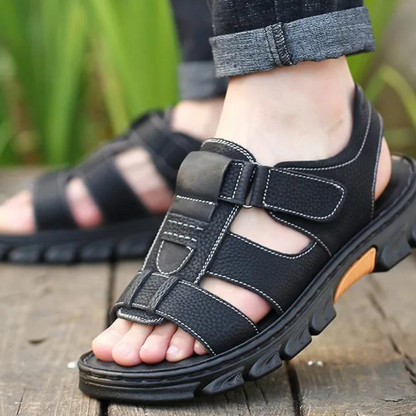Orthopaedic men's leather sandals – Thijs