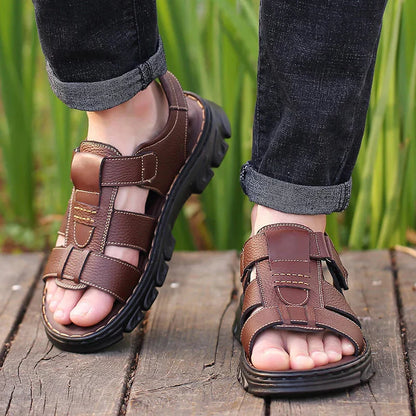 Orthopaedic men's leather sandals – Thijs