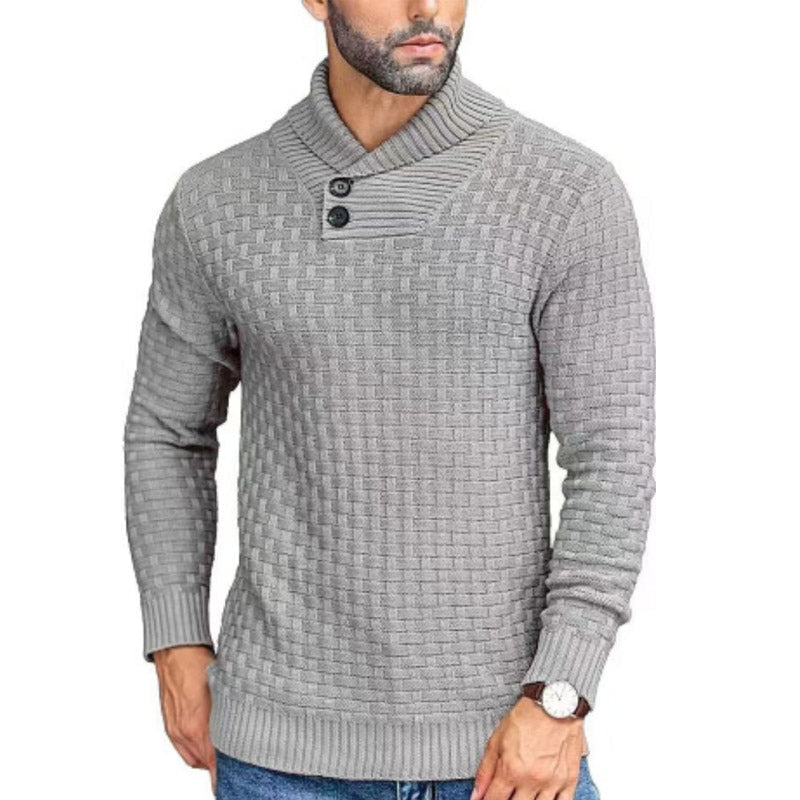 Herrenpullover Mit Schalkragen Und Strickmuster - Lenny