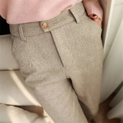 Herringbone Pencil Cut Trousers - Antonia