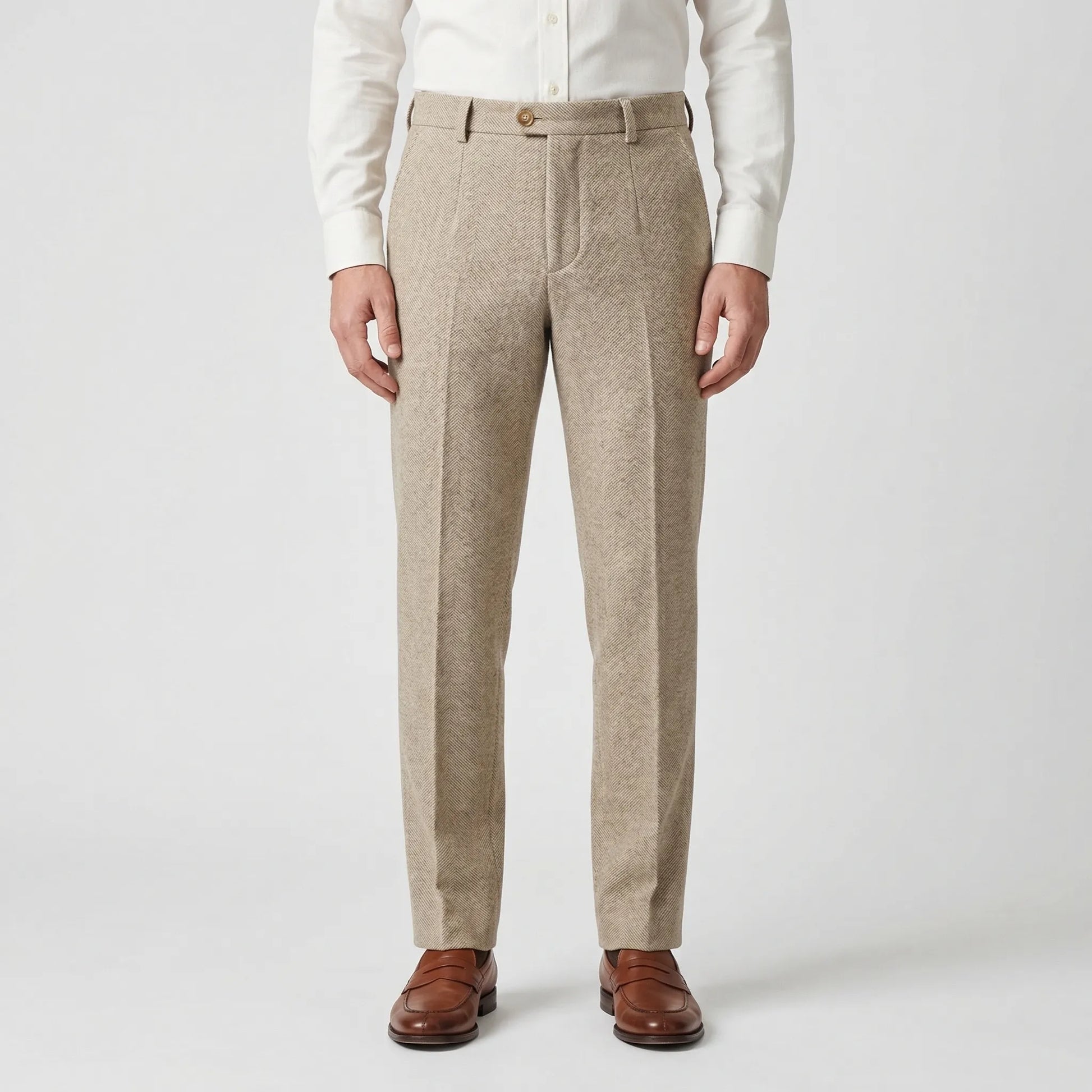 Herringbone Pencil Cut Trousers - Martin
